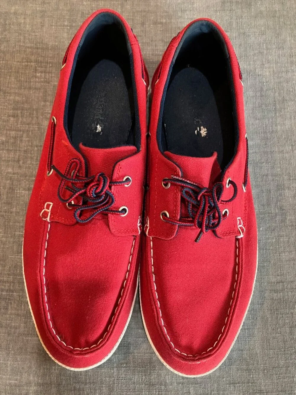 Timberland Mens 10.5 Red Canvas Boat Shoes Deck Loafers 1973 Preppy Nautical